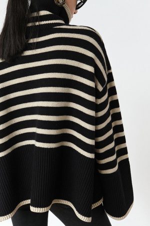 Style Core Aesthetics, New Style Trends Striped Turtleneck Sweater