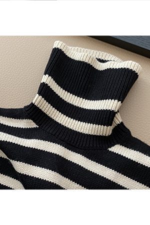 Style Core Aesthetics, New Style Trends Striped Turtleneck Sweater