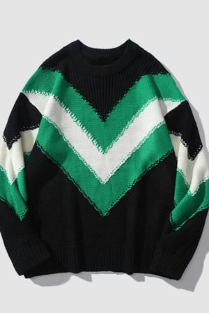 Style Core Aesthetics, New Style Trends Stylish Chevron Striped Sweater