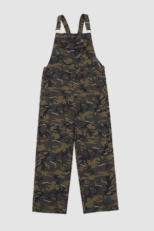 Style Core Aesthetics, New Style Trends Stylish Letter Print Camo Overalls