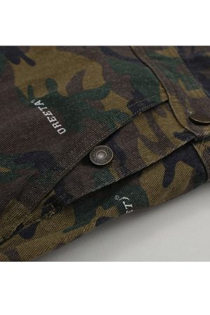 Style Core Aesthetics, New Style Trends Stylish Letter Print Camo Overalls