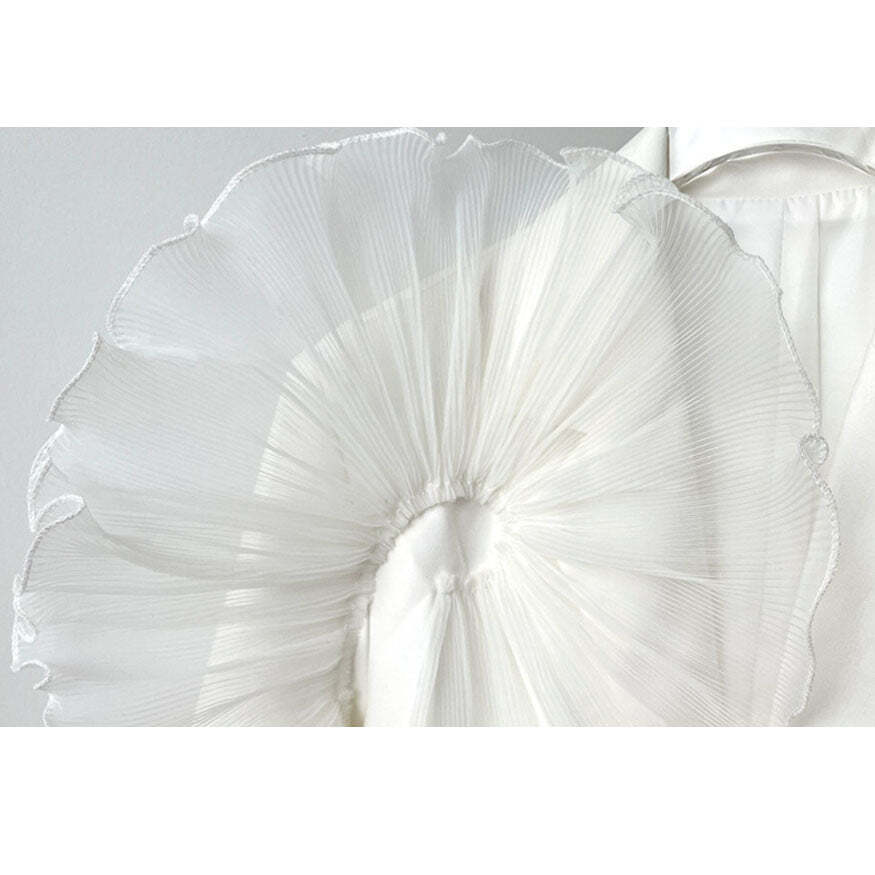 Style Core Aesthetics, New Style Trends Stylish Mesh Ruffle Decor Blazer Style Core Aesthetics, New Style Trends Stylish Mesh Ruffle Decor Blazer