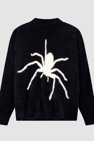 Style Core Aesthetics, New Style Trends Stylish Spider Pattern Sweater