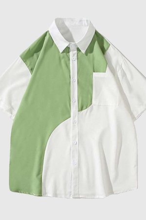 Style Core Aesthetics, New Style Trends Stylish Two-Tone Casual Shirt