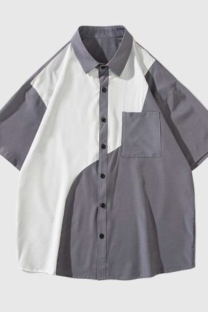 Style Core Aesthetics, New Style Trends Stylish Two-Tone Casual Shirt