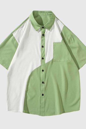 Style Core Aesthetics, New Style Trends Stylish Two-Tone Casual Shirt