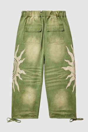 Style Core Aesthetics, New Style Trends Sun Graphic Drawstring Pants