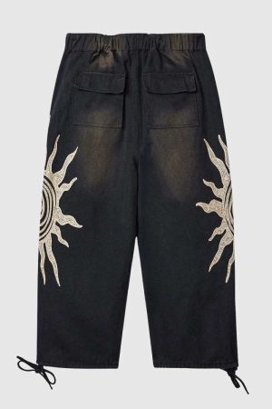 Style Core Aesthetics, New Style Trends Sun Graphic Drawstring Pants