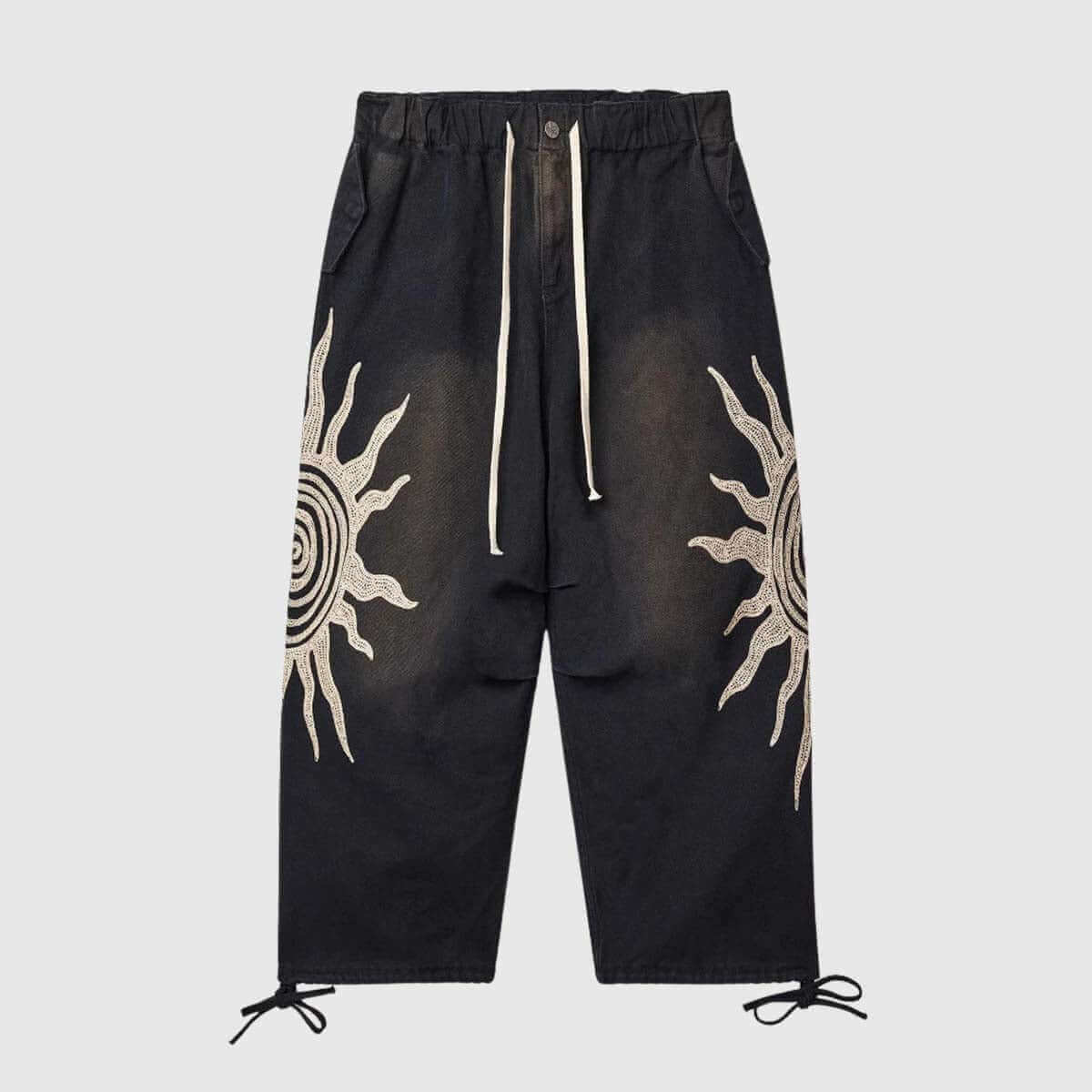Style Core Aesthetics, New Style Trends Sun Graphic Drawstring Pants