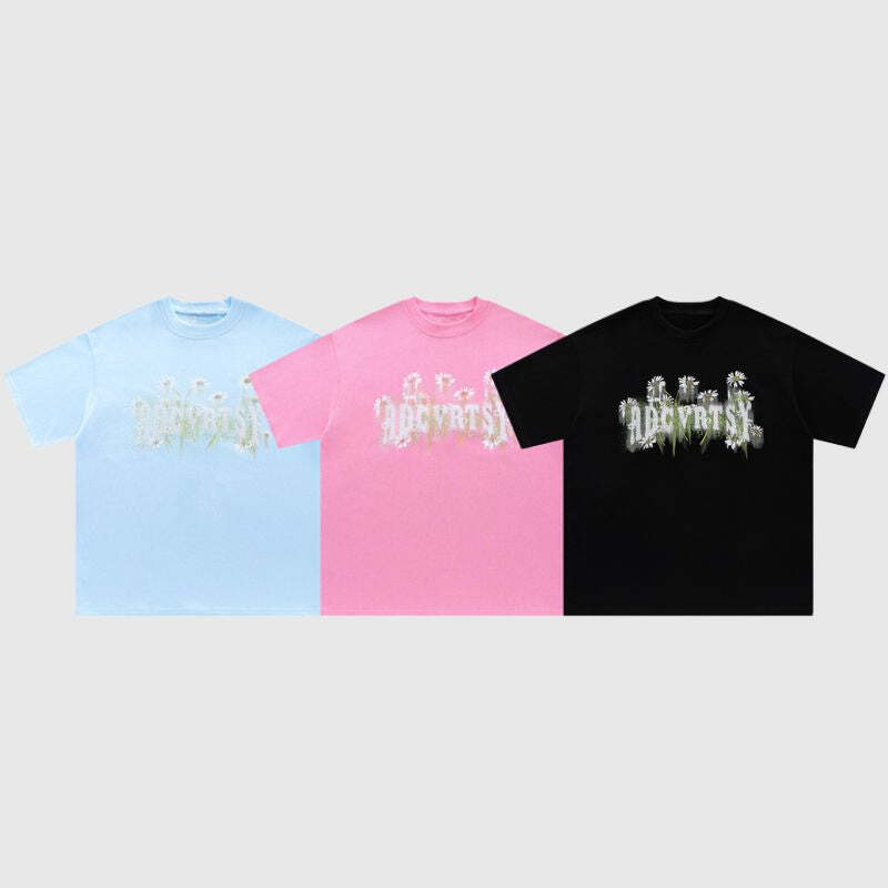 Style Core Aesthetics, New Style Trends Sunflower Pattern Printed Tee Style Core Aesthetics, New Style Trends Sunflower Pattern Printed Tee