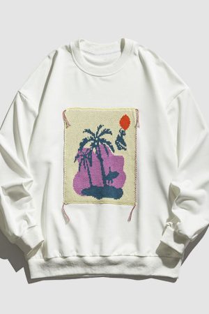 Style Core Aesthetics, New Style Trends Sunset Illustrated Sweatshirt