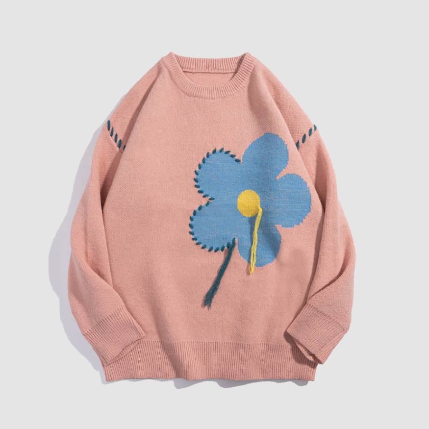 Style Core Aesthetics, New Style Trends Tassel Flower Pattern Sweater
