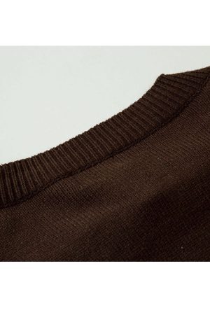 Style Core Aesthetics, New Style Trends Tassel Letter Embroidery Halter Neck Cropped Sweater