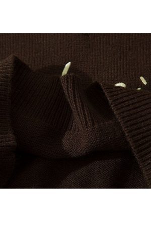 Style Core Aesthetics, New Style Trends Tassel Letter Embroidery Halter Neck Cropped Sweater