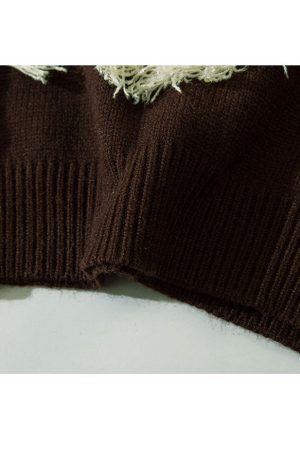 Style Core Aesthetics, New Style Trends Tassel Letter Embroidery Halter Neck Cropped Sweater