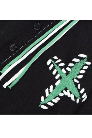 Style Core Aesthetics, New Style Trends Tassel Star Pattern Cardigan Sweater