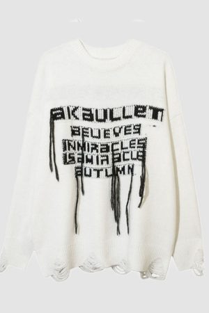 Style Core Aesthetics, New Style Trends Tassel Word Design Sweater
