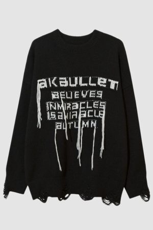 Style Core Aesthetics, New Style Trends Tassel Word Design Sweater