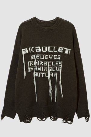 Style Core Aesthetics, New Style Trends Tassel Word Design Sweater