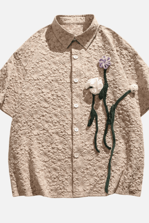 Style Core Aesthetics, New Style Trends Textured Floral Shirt