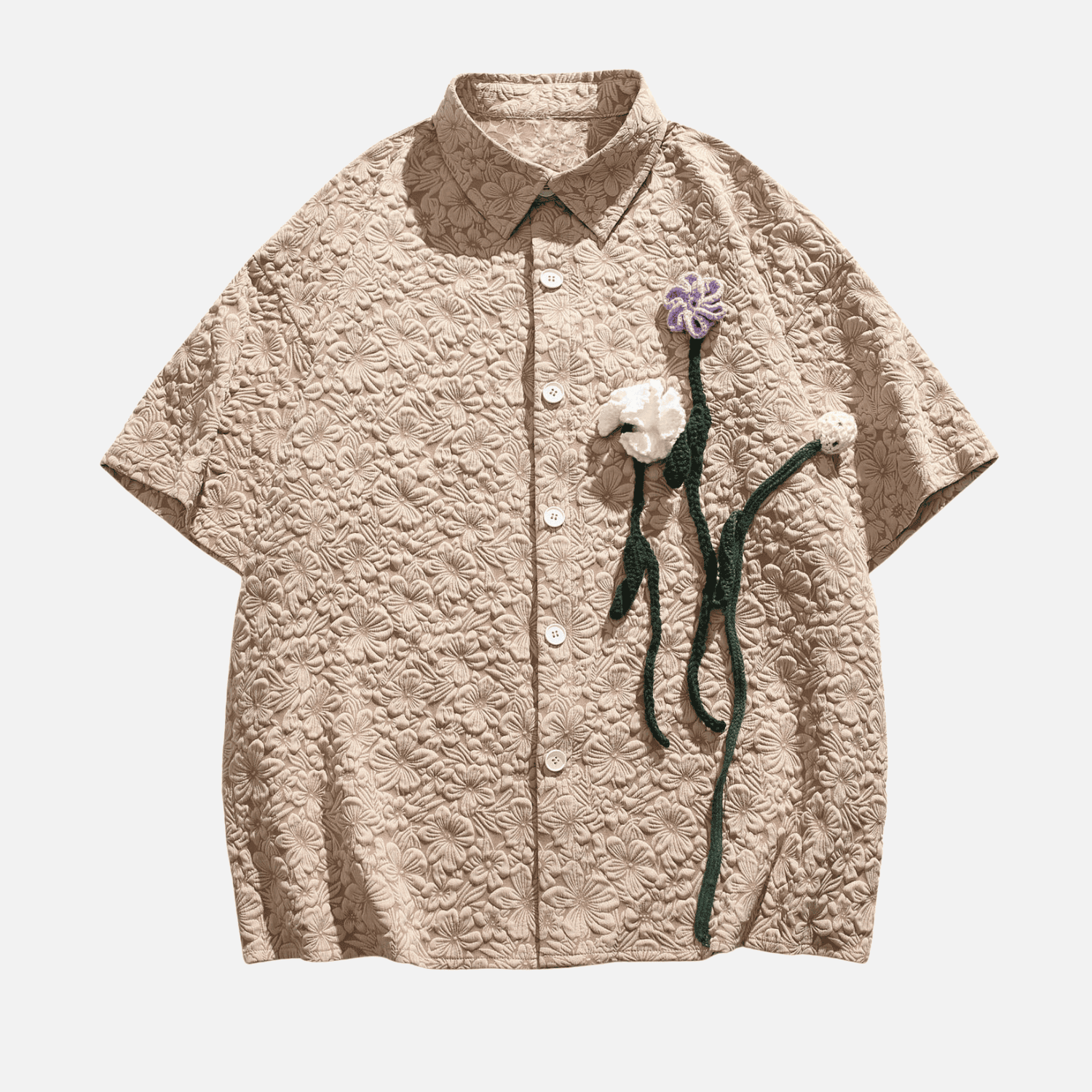 Style Core Aesthetics, New Style Trends Textured Floral Shirt