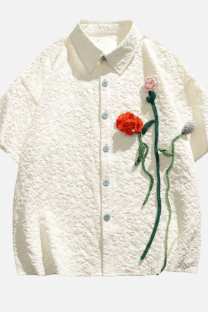 Style Core Aesthetics, New Style Trends Textured Floral Shirt