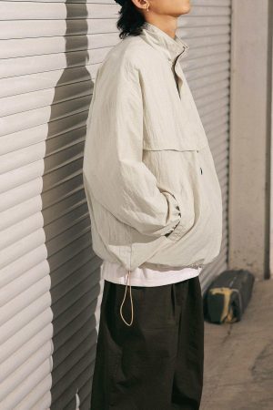 Style Core Aesthetics, New Style Trends Textured Half-Zip Tactical Windbreakers