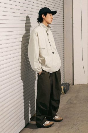 Style Core Aesthetics, New Style Trends Textured Half-Zip Tactical Windbreakers