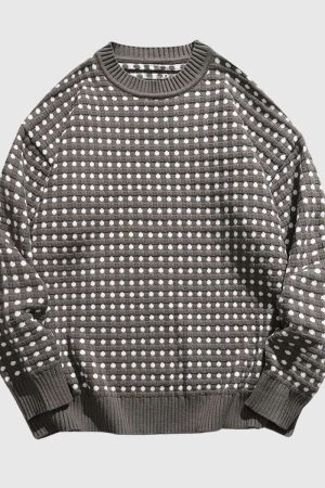 Style Core Aesthetics, New Style Trends Textured Knit Crew Neck Sweater