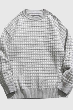 Style Core Aesthetics, New Style Trends Textured Knit Crew Neck Sweater