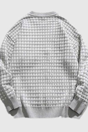 Style Core Aesthetics, New Style Trends Textured Knit Crew Neck Sweater