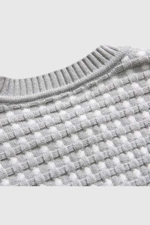 Style Core Aesthetics, New Style Trends Textured Knit Crew Neck Sweater