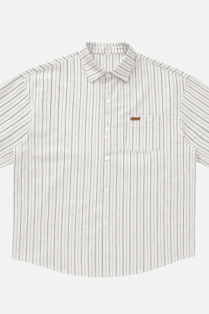 Style Core Aesthetics, New Style Trends Textured Stripe Short-Sleeve Shirt