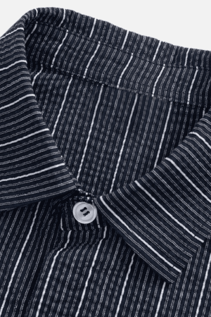 Style Core Aesthetics, New Style Trends Textured Stripe Short-Sleeve Shirt