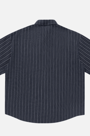 Style Core Aesthetics, New Style Trends Textured Stripe Short-Sleeve Shirt