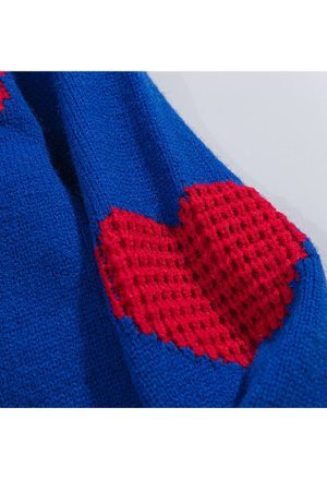 Style Core Aesthetics, New Style Trends Three Heart Pattern Sweater