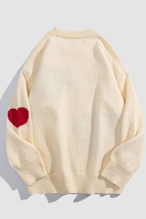 Style Core Aesthetics, New Style Trends Three Heart Pattern Sweater