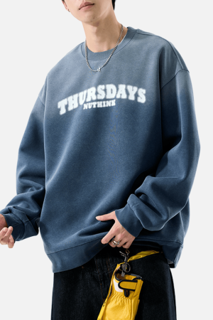 Style Core Aesthetics, New Style Trends 'Thursdays Nuthink' Washed Sweatshirt