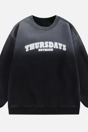 Style Core Aesthetics, New Style Trends 'Thursdays Nuthink' Washed Sweatshirt