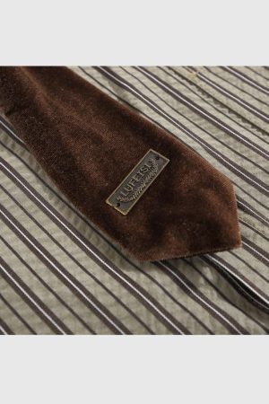 Style Core Aesthetics, New Style Trends Tie Decor Stripe Shirts