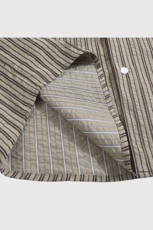 Style Core Aesthetics, New Style Trends Tie Decor Stripe Shirts