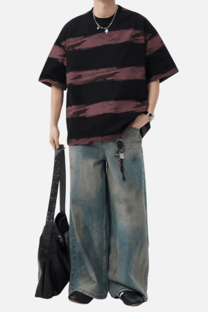 Style Core Aesthetics, New Style Trends Tie-Dye Stripe T-Shirt