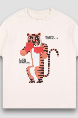 Style Core Aesthetics, New Style Trends Tiger Graphic Foam Print Tee