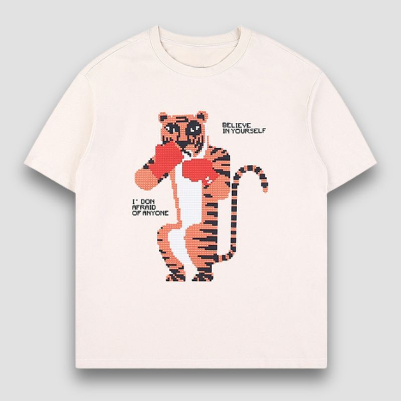 Style Core Aesthetics, New Style Trends Tiger Graphic Foam Print Tee Style Core Aesthetics, New Style Trends Tiger Graphic Foam Print Tee
