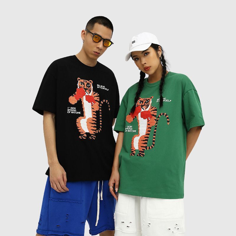 Style Core Aesthetics, New Style Trends Tiger Graphic Foam Print Tee Style Core Aesthetics, New Style Trends Tiger Graphic Foam Print Tee