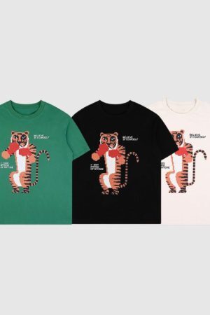 Style Core Aesthetics, New Style Trends Tiger Graphic Foam Print Tee