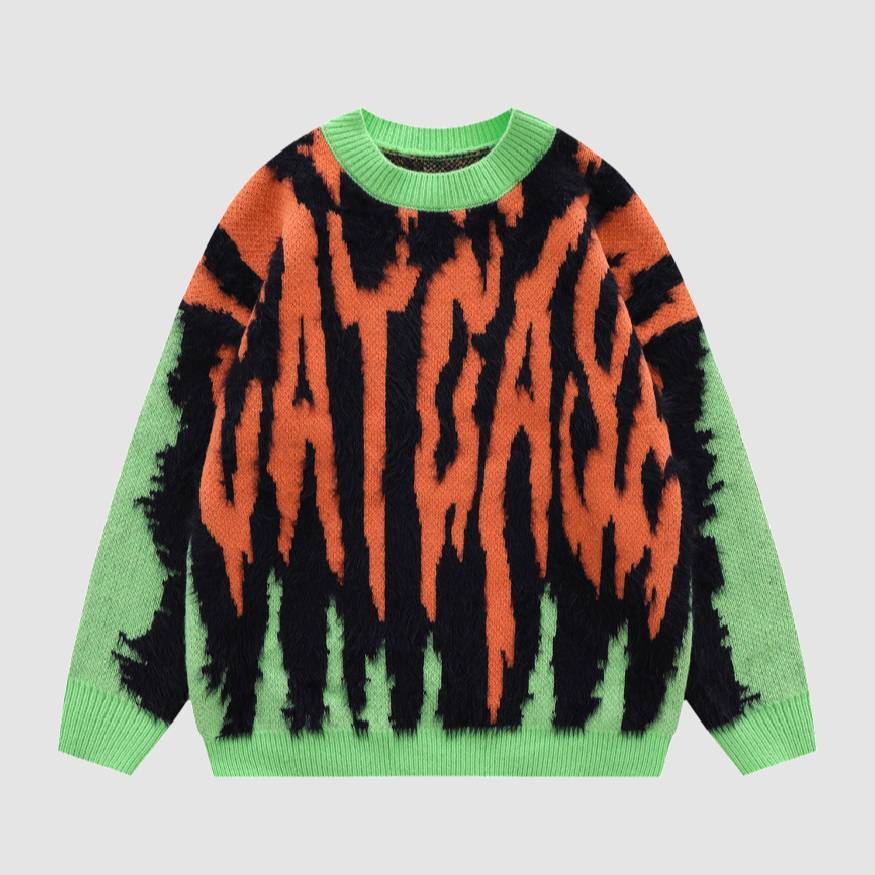 Style Core Aesthetics, New Style Trends Tiger Stripes Knit Sweater