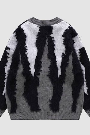 Style Core Aesthetics, New Style Trends Tiger Stripes Knit Sweater