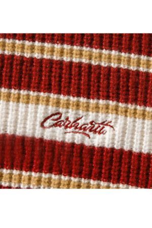 Style Core Aesthetics, New Style Trends Timeless Hues Patchwork Stripe Knit Pullover