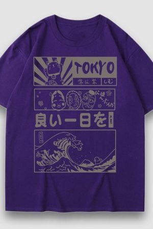 Style Core Aesthetics, New Style Trends Tokyo Style Cartoon Print Tee